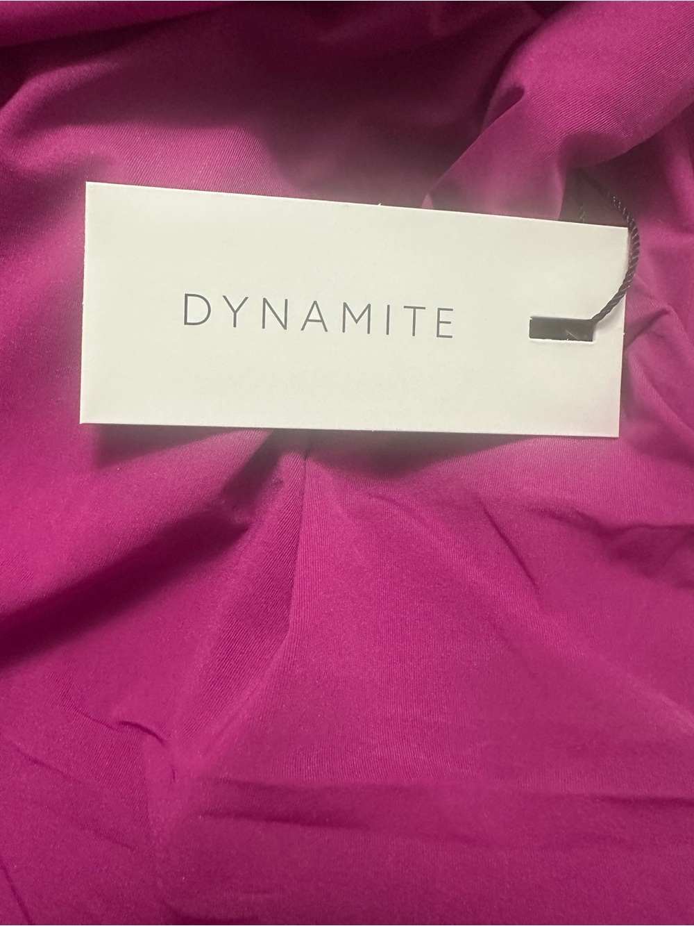 Dynamite One-Shoulder Magenta Ruched Top - Picture 2 of 5